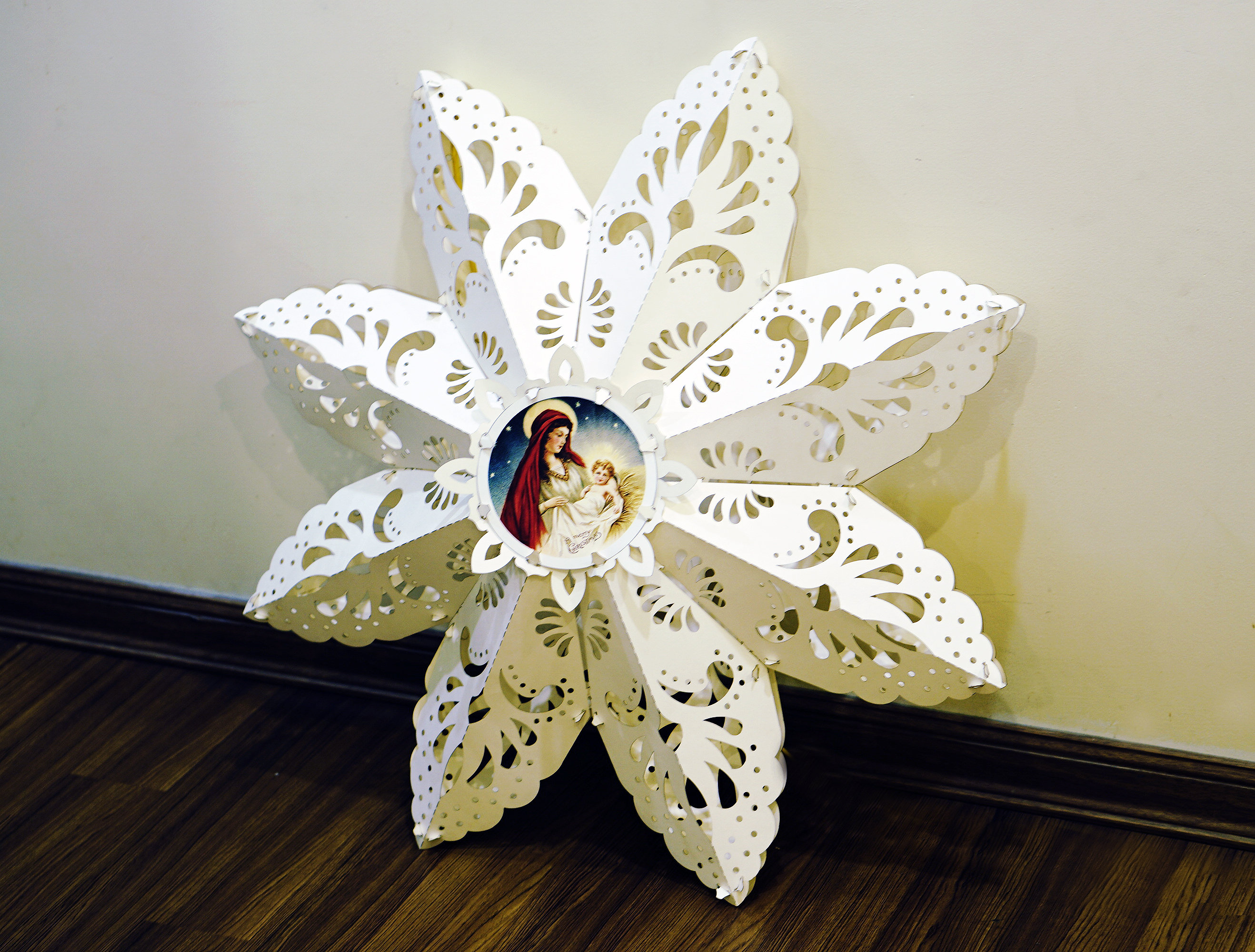 Set of Lantern Decor DIY Snowflake Hanging Lantern Floral Lamp Shape