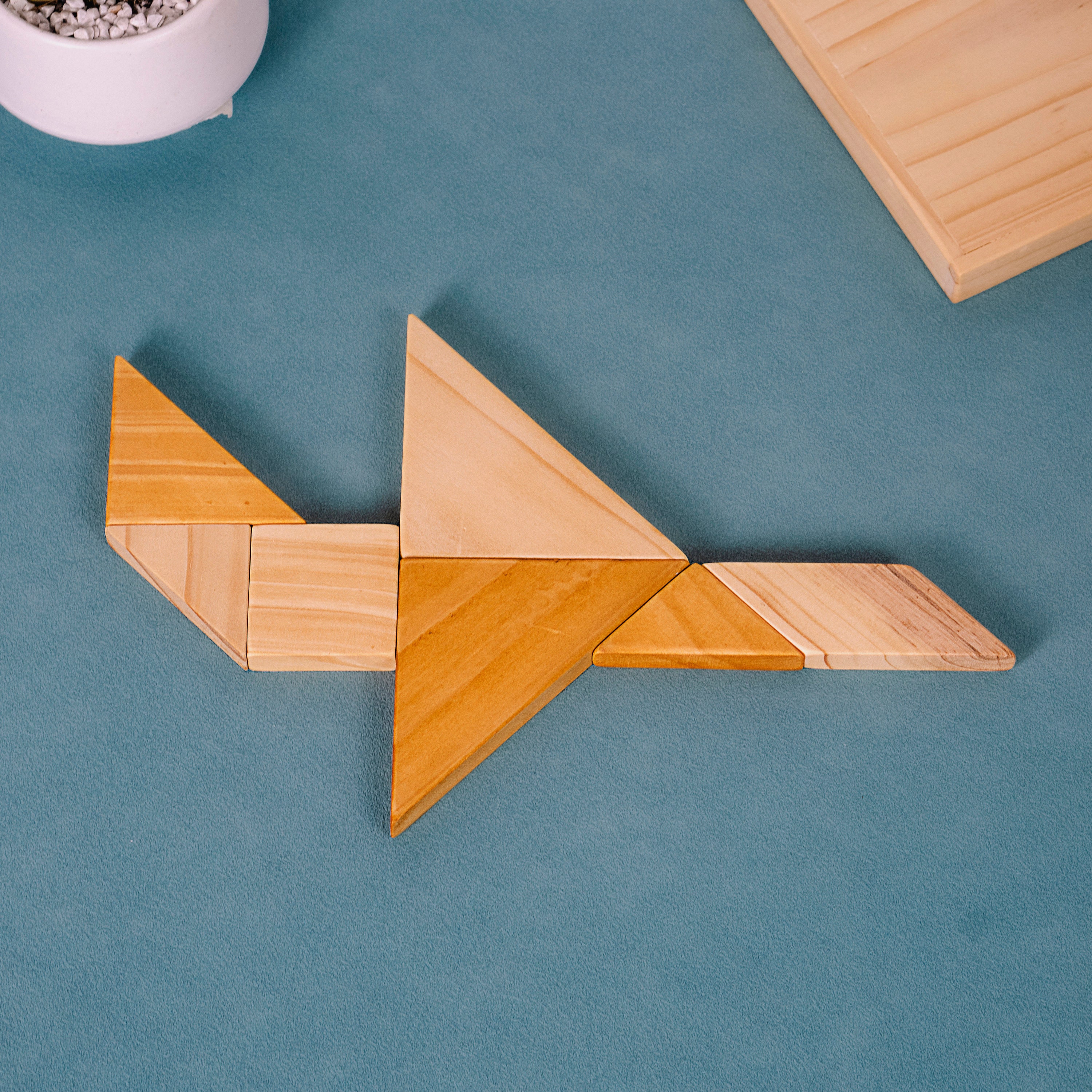 Tangram Wooden Puzzle Kids Toys, Tangram Template, Jigsaw Puzzle Box