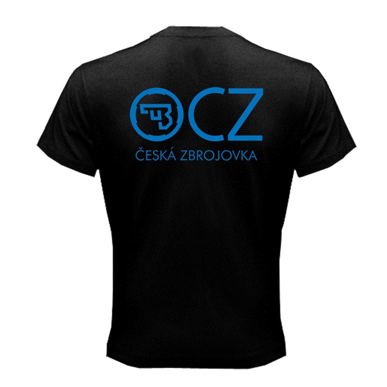 May include: Black t-shirt with a blue logo that says "CZ" and "ČESK&Aacute; ZBROJOVKA" in blue text.