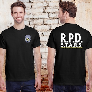 RPD STARS Resident Evil Raccoon City Police Special Tactic and Rescue Service Double-Sided Graphic t-shirt