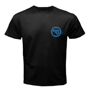May include: Black t-shirt with a blue circle logo featuring the letters "F3" in a stylized font.