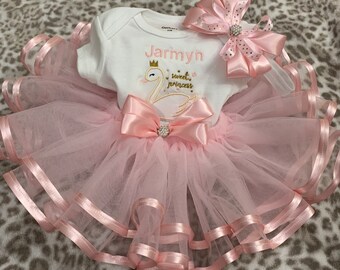 This beautiful Tutu set is hands made with love to highlight the sparkle in your princess