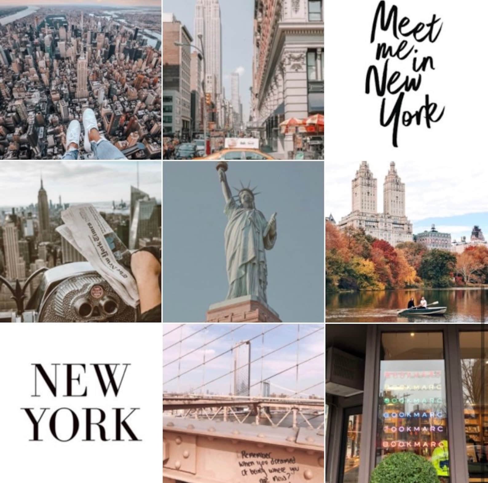 New York wall collage kit NY aesthetic dorm decor wall Etsy
