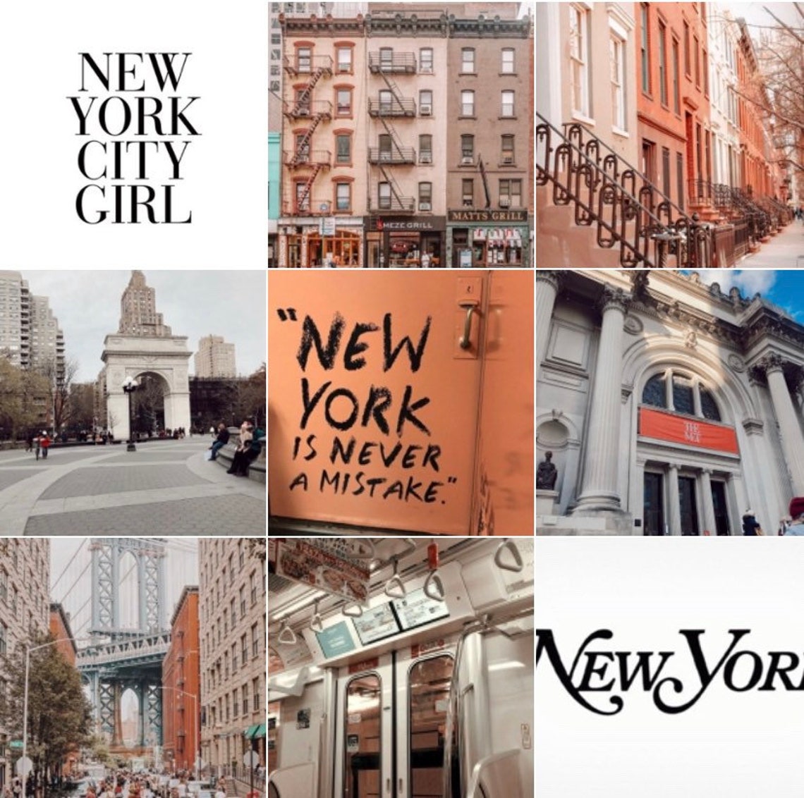 New York wall collage kit NY aesthetic dorm decor wall Etsy