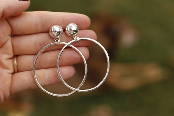 Sterling Drop Hoops