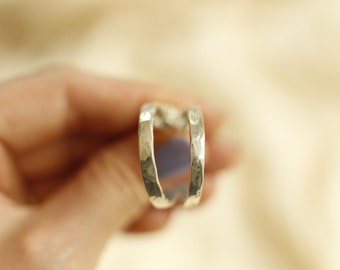 Simple Hammered Sterling Hoops