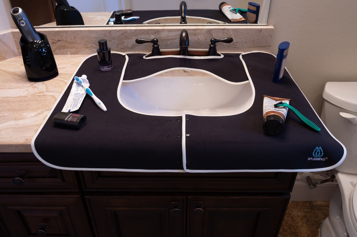 SPLASHPAD Bathroom Sink Countertop Protector Faucet Splash - Etsy
