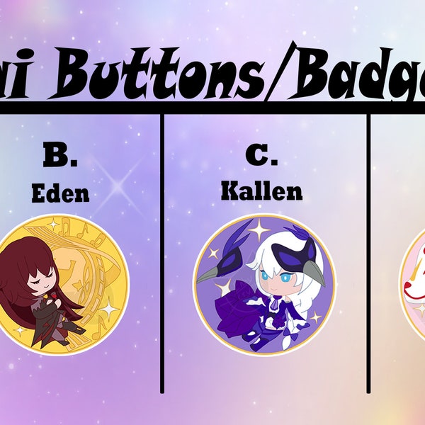 Honkai 3rd Impact 1.25 inch Buttons/Badges