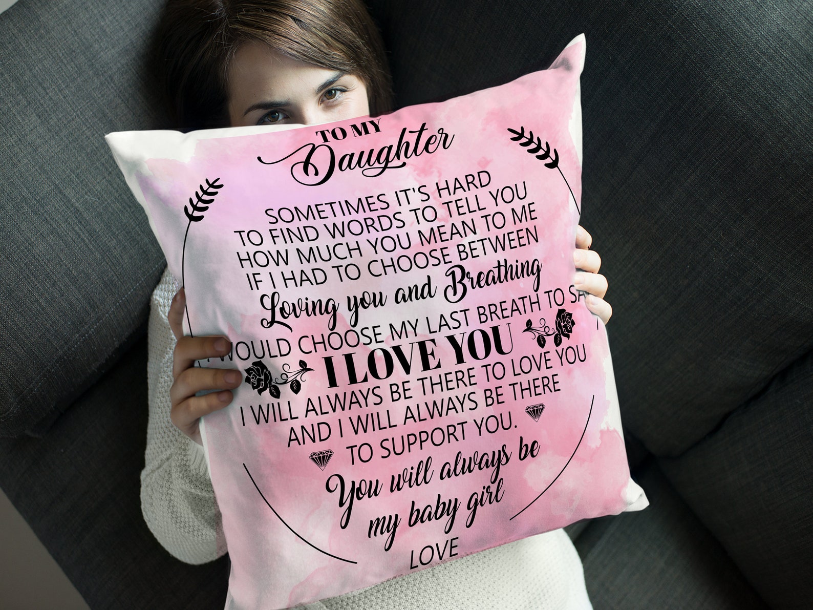 Personalized To My Daughter Throw Pillow Birthday Gift Ideas Etsy