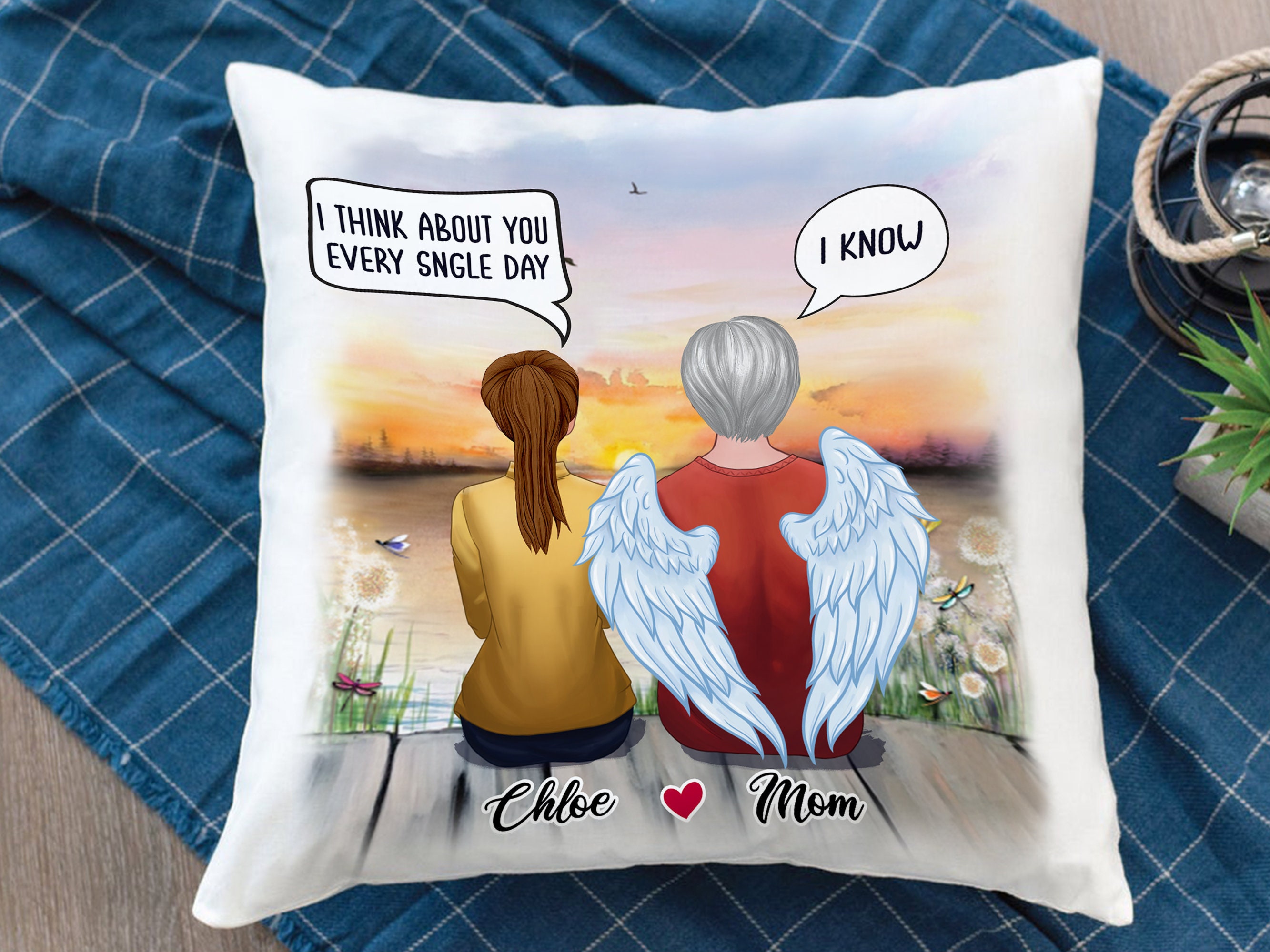 Personalized Memorial Pillow Mom And Daughter Gift For Mom Etsy