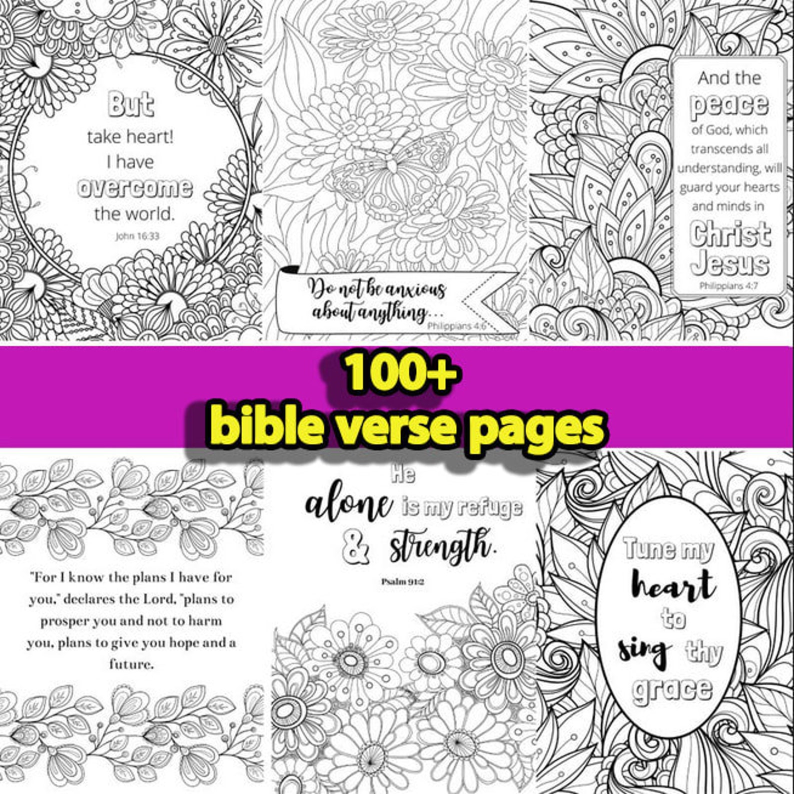 100 BIBLE COLORING PAGES | Etsy