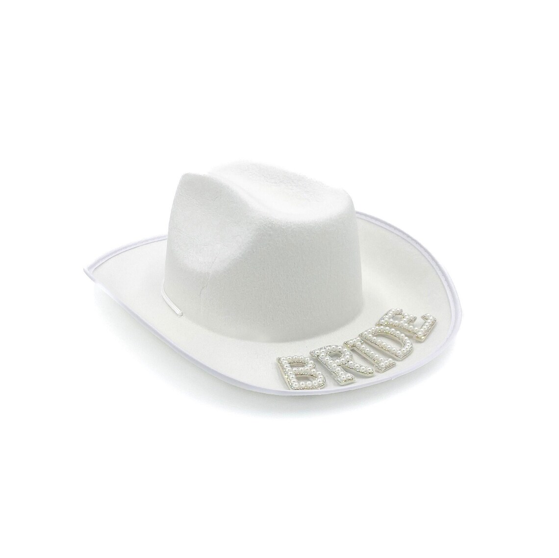 Bride Pearl Rhinestone Patch Cowboy Hat White Cowgirl Hat - Etsy