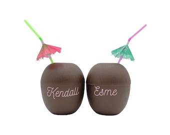 Personalized Coconut Cup | Bachelorette Tumbler | Bachelorette Party Favor Gift Bag | Beach Bachelorette | Party Drinkware | Bride Cup