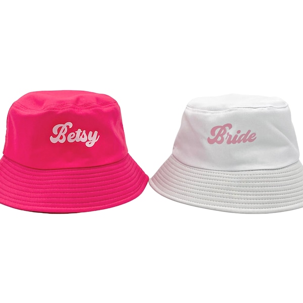 Personalized Bucket Hat | Beach Bachelorette Party Favor | 90s Retro Party | Bachelorette Accessory | Bridesmaid Gift | Gift for Her