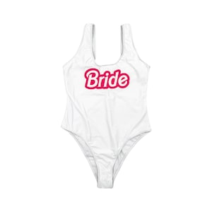 Retro Bachelorette | Personalized White Swimsuit | Bride Swimsuit | Beach Bachelorette Swimsuit | Wedding Swimsuit | Honeymoon Swimsuit