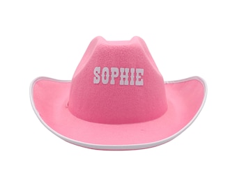 Personalized Cowboy Hat | Custom Pink Cowgirl Hat | Country Western Rodeo Bachelorette Party Favor Gift Bag | Nashville | Austin | Texas