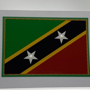 Grußkarte: Flagge von St. Kitts & Nevis, Karibik, Vaterländisch