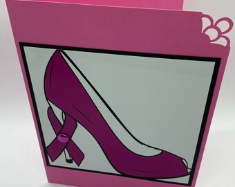 Greeting Card: Cancer, Pink Shoe