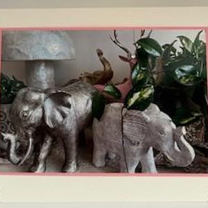 Carte de voeux : Noël, cerf, éléphants, plante verte, anniversaire, merci, anniversaire de mariage, je pense à vous