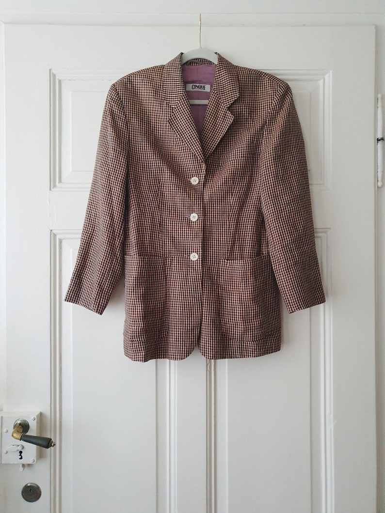 Authentic Vintage Blazer aus Leinen in Gr. S aus den 1980er Jahren Bild 2