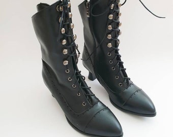 flat victorian boots