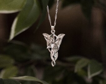 Evening star necklace "Evenstar" in silver with zirconia stones