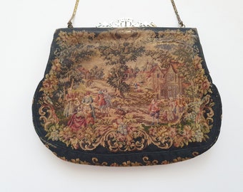 Antike Biedermeier Handtasche "Petit Point" aus den 1840er Jahren