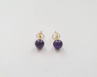 Minimalist stud earrings "Élégance" with real freshwater pearls and gold-plated 925 sterling silver
