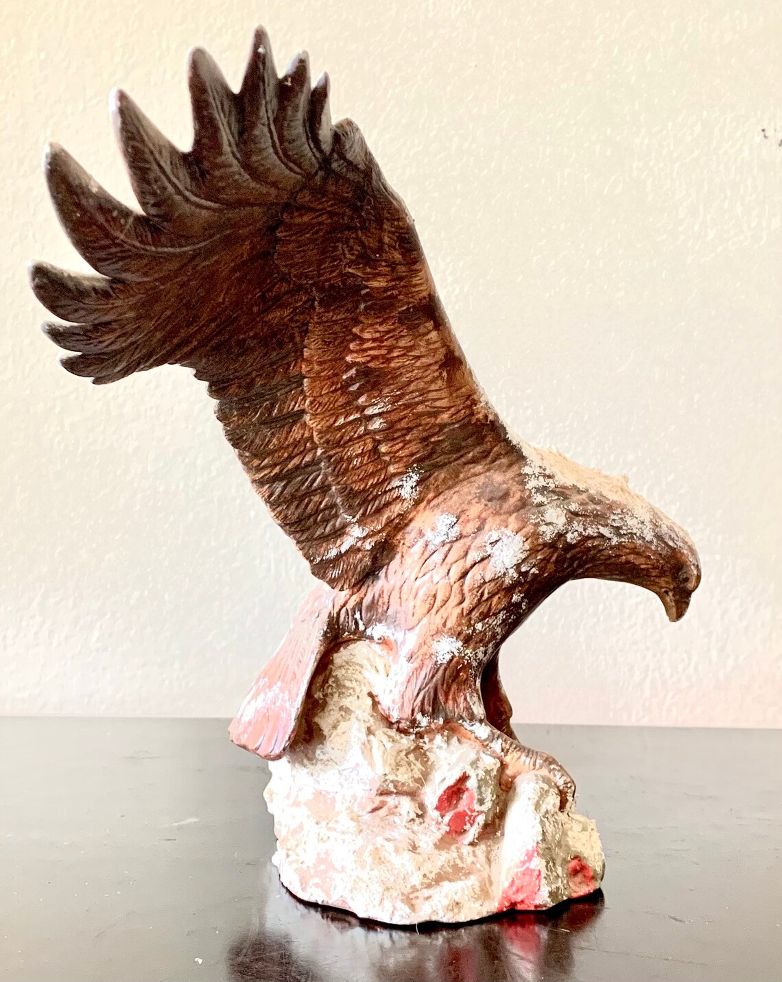 Vintage Antique Porcelain Ceramic Soaring Eagle Art Figurine Etsy