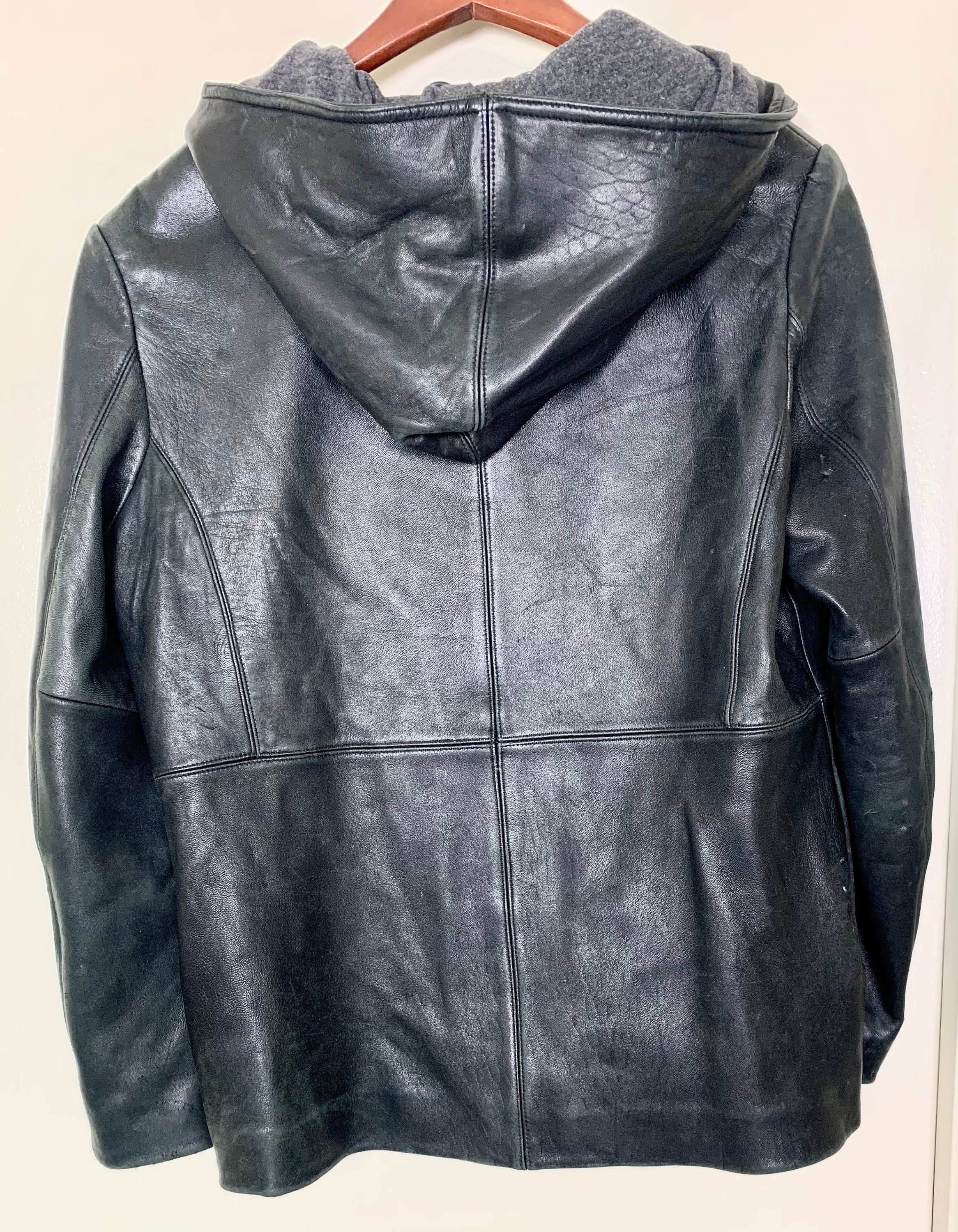 Ladies Women's Winlit Black Hooded Leather Lined Jacket | Etsy