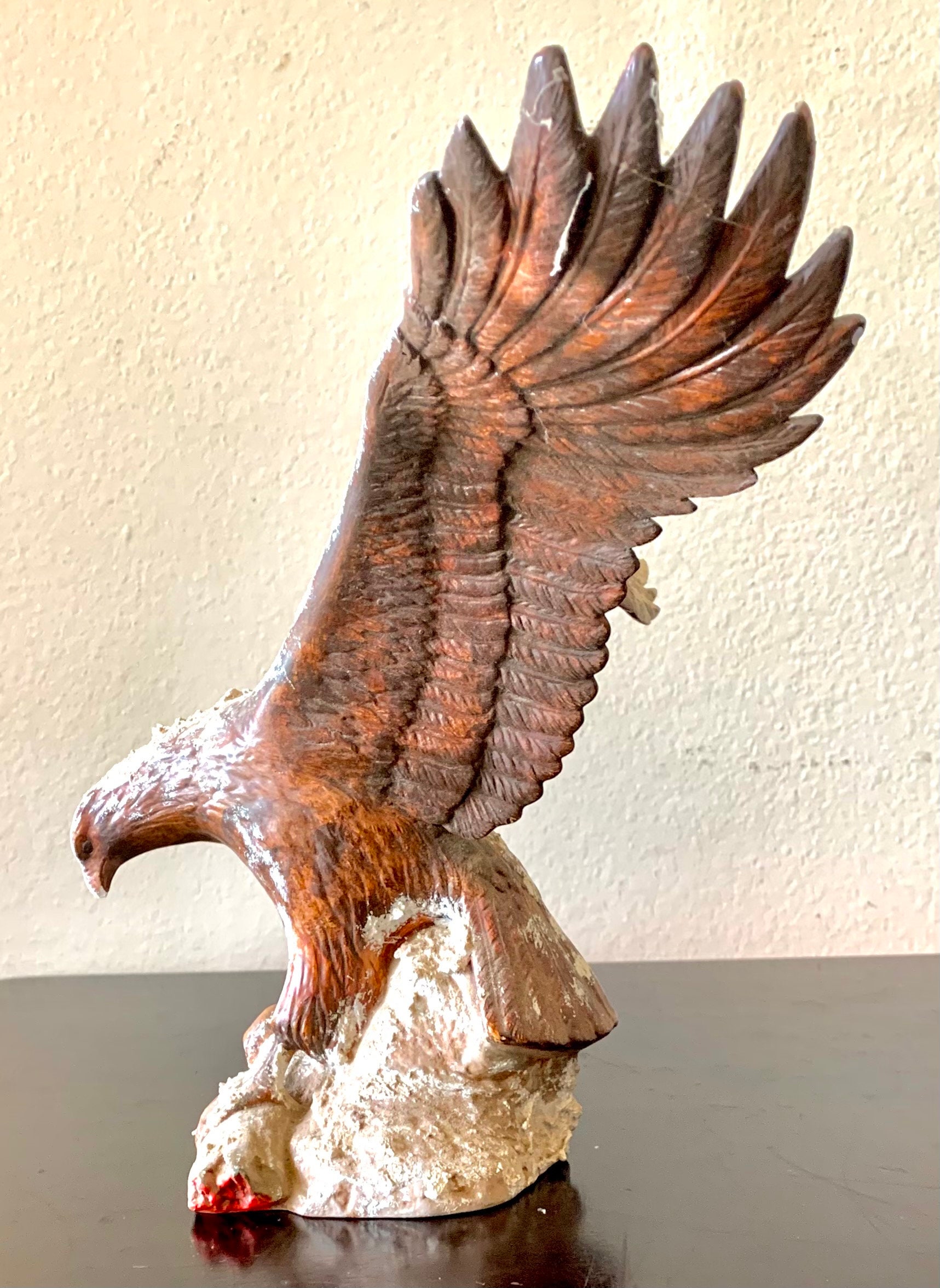 Vintage Antique Porcelain Ceramic Soaring Eagle Art Figurine Etsy