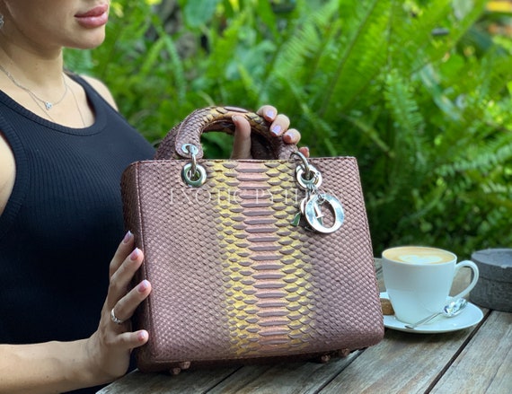 Python leather best sale bag