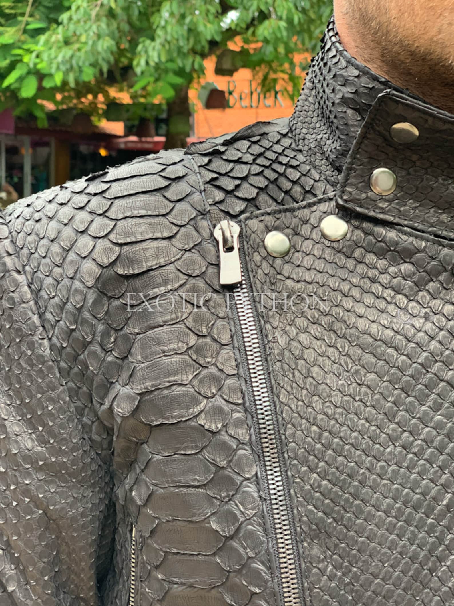 Mens Leather Jacket Dragon Jacket Python Jacket Etsy