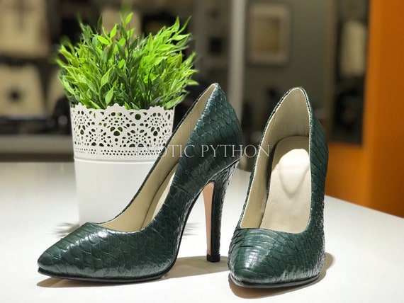 Sergio Rossi Puzzle Platform Sandal Green Snakeskin & Suede Size 37 T- –  Celebrity Owned