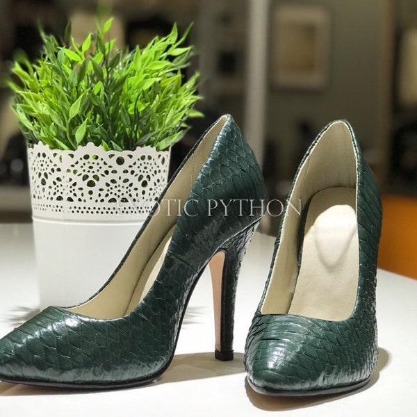 Python shoes  - Snakeskin high heels shoes - Reptile shoes - Womens python shoes - Snakeskin shoes - Snake shoes