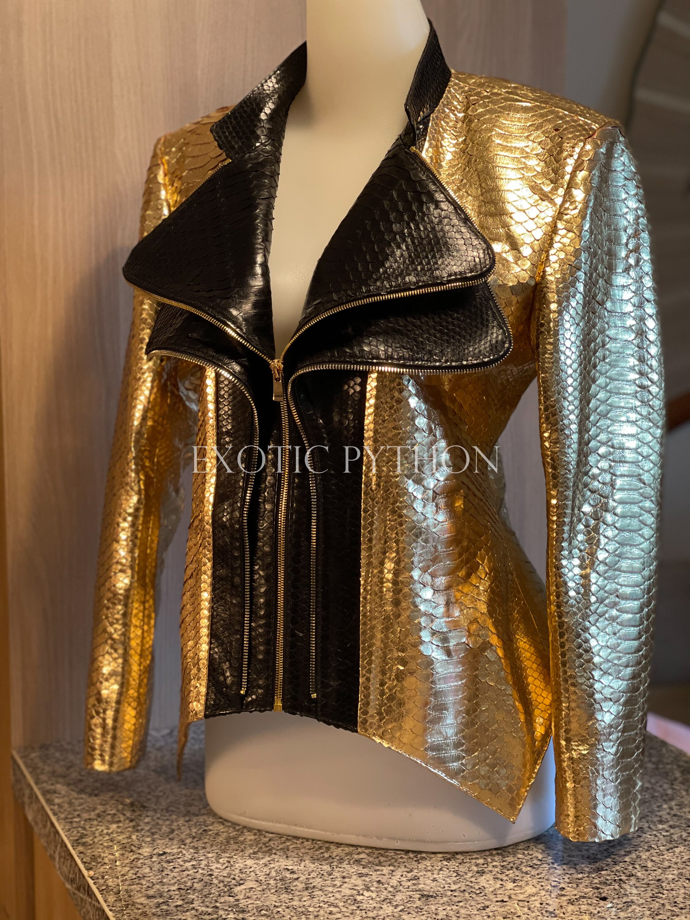 Leather jacket clearance gold hardware women's