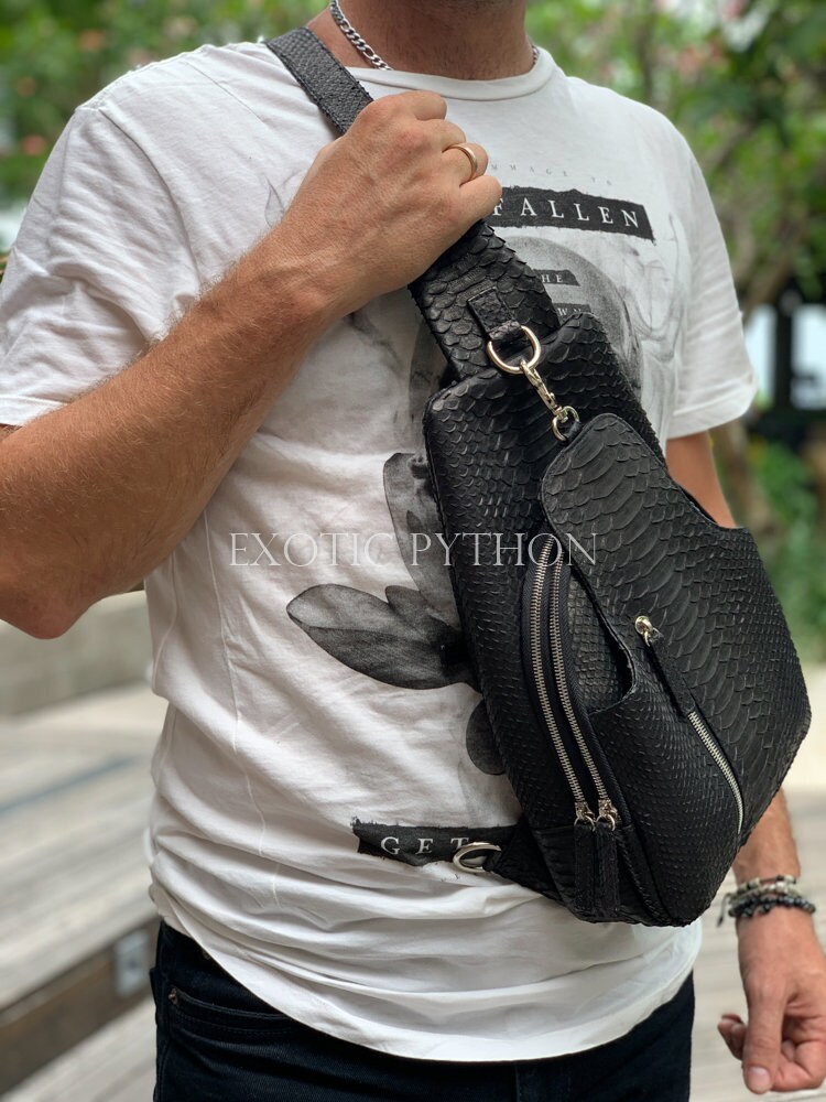 Exotic Genuine True Crocodile Skin Men's Top-handle Backpack