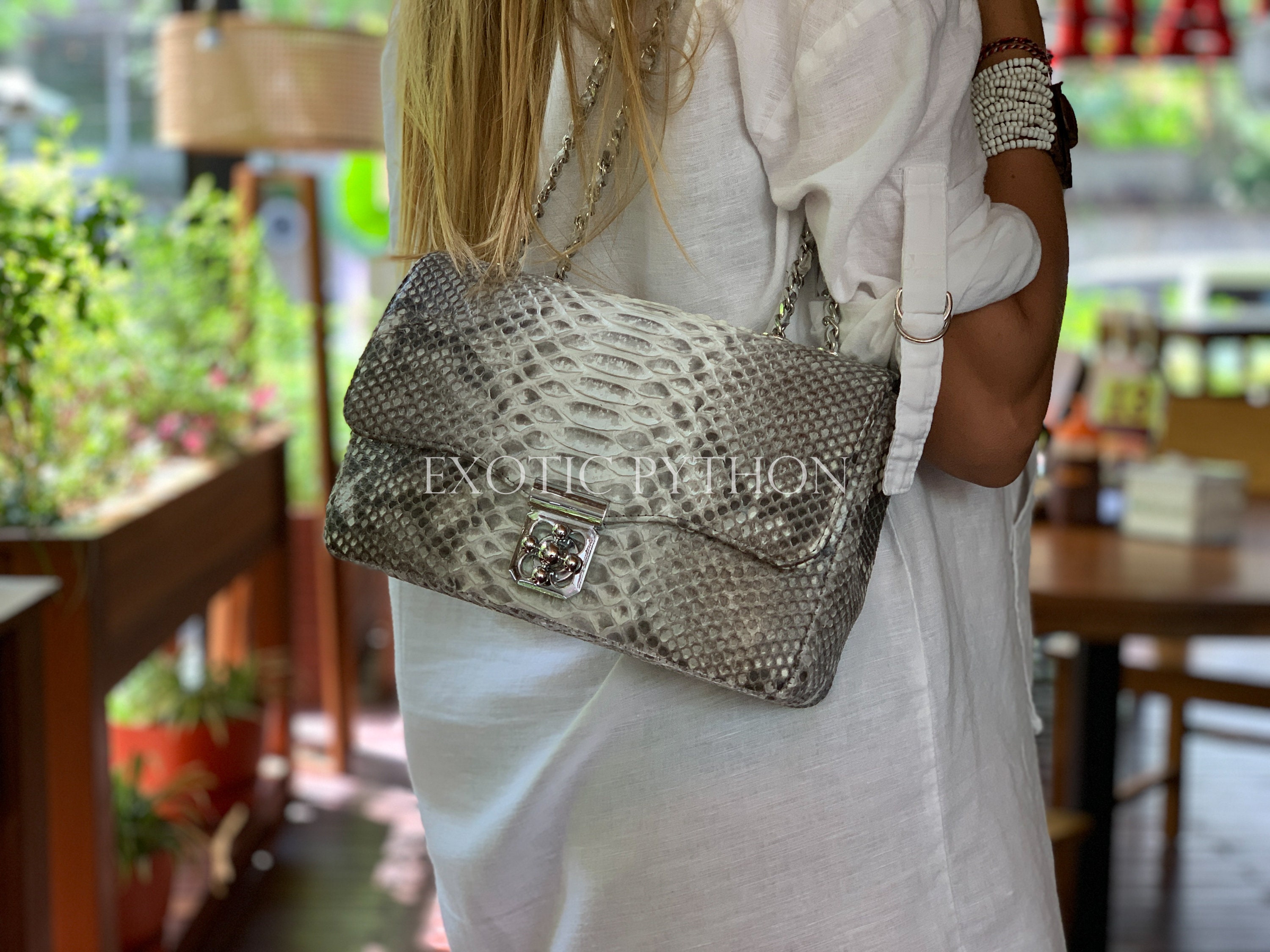 Women Python Skin Flap Bags 2022 Fashion Quality Real Leather