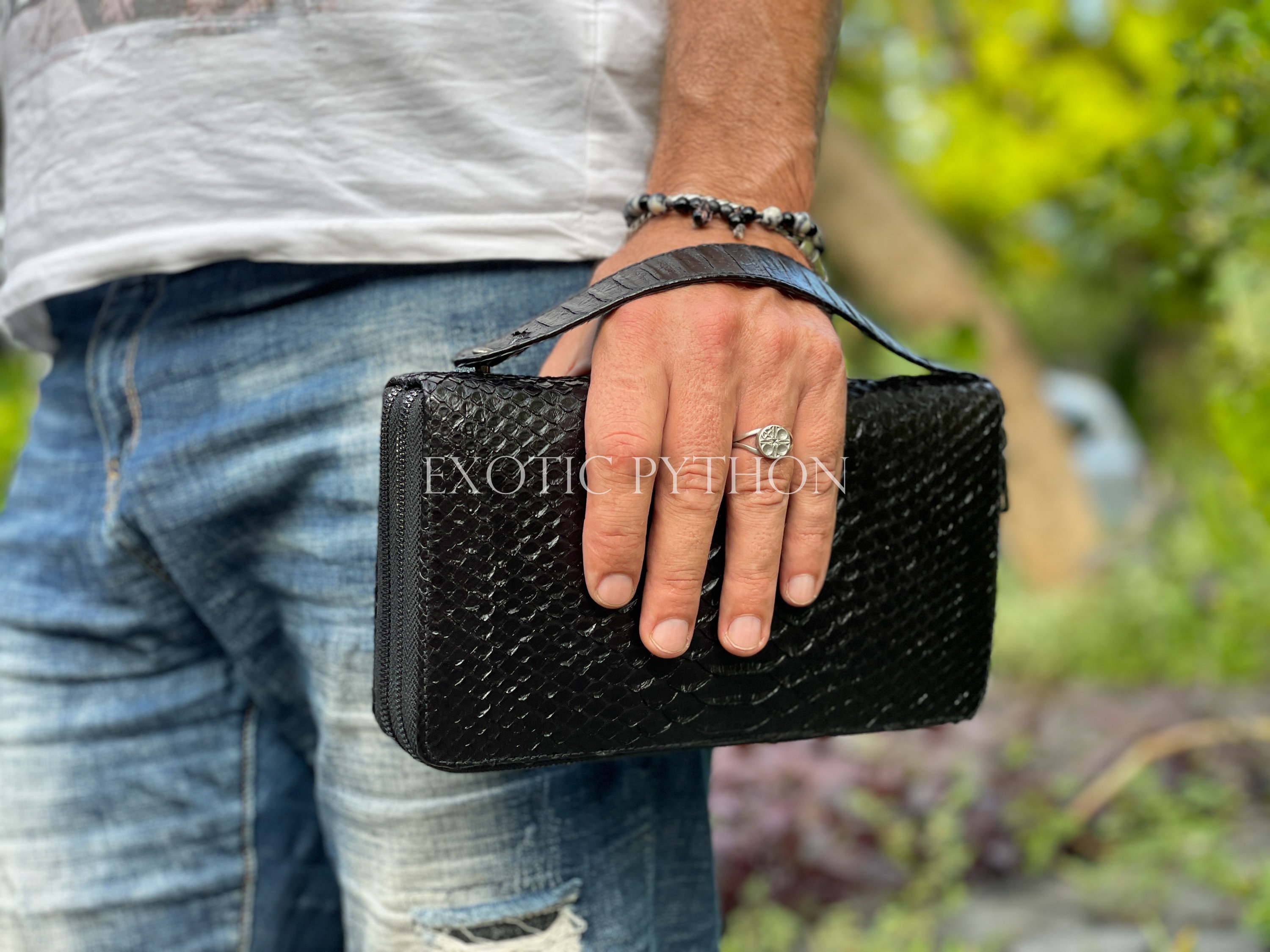 Snakeskin wristlet hot sale