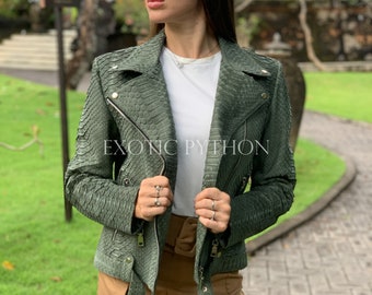 Womens snakeskin jacket - Python jacket - Snakeskin jacket - Womens leather jacket - Python skin jacket - Snake jacket