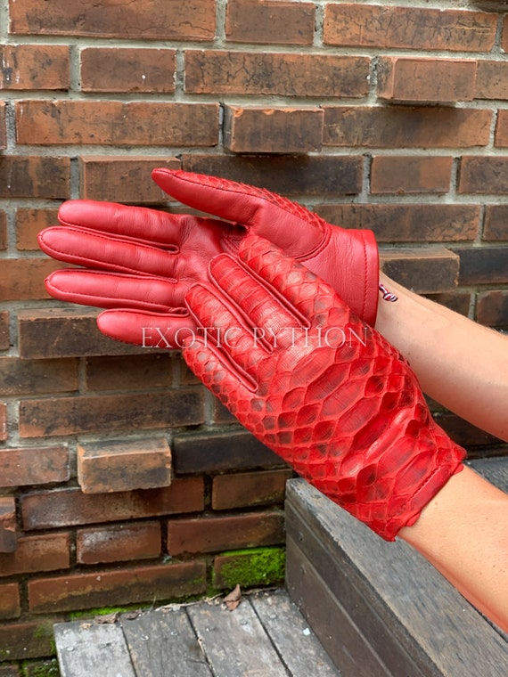 Damen Python Handschuhe Schlangenleder Handschuhe Rote - Etsy.de
