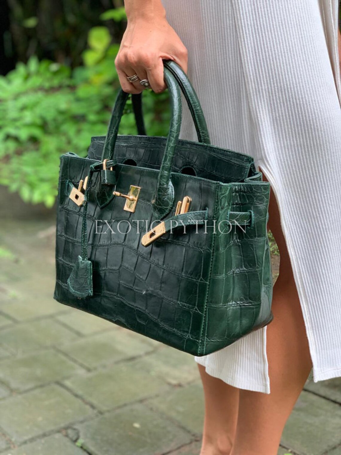 Crocodile leather bag Etsy