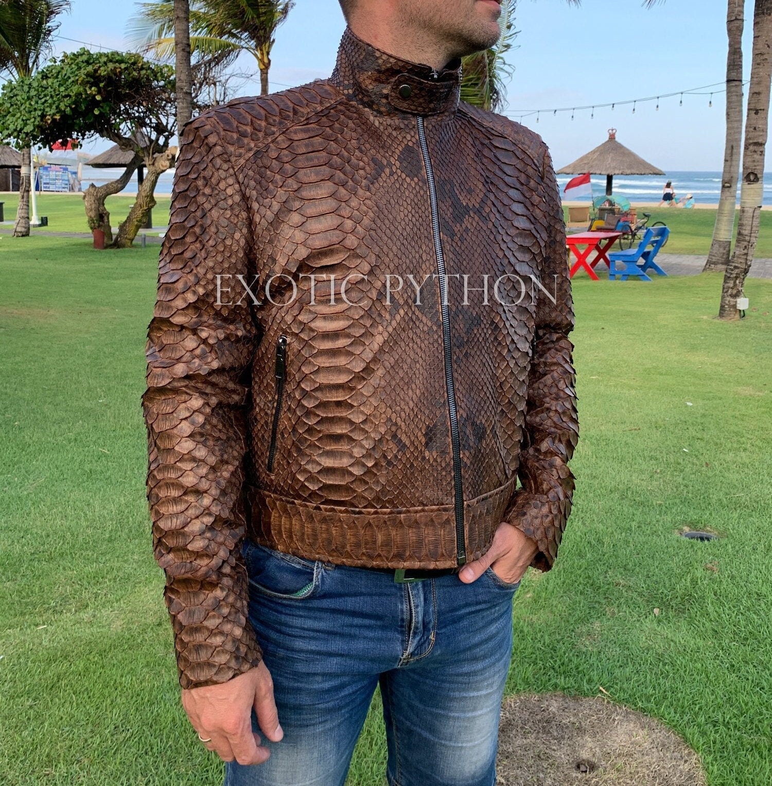 snakeskin leather jacket