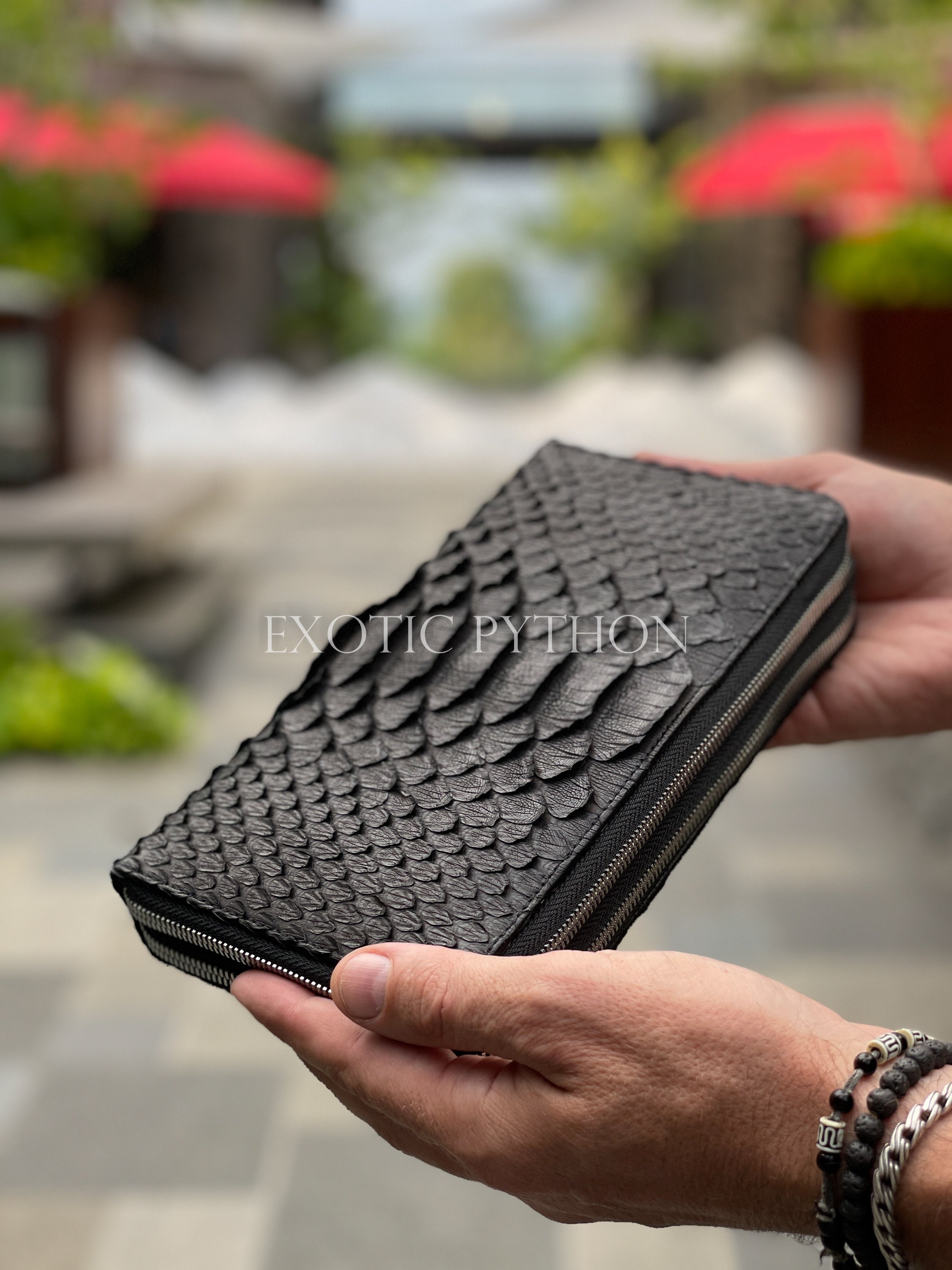 Short Snake-printed Soft Leather Multi-card Slot Wallet For Men