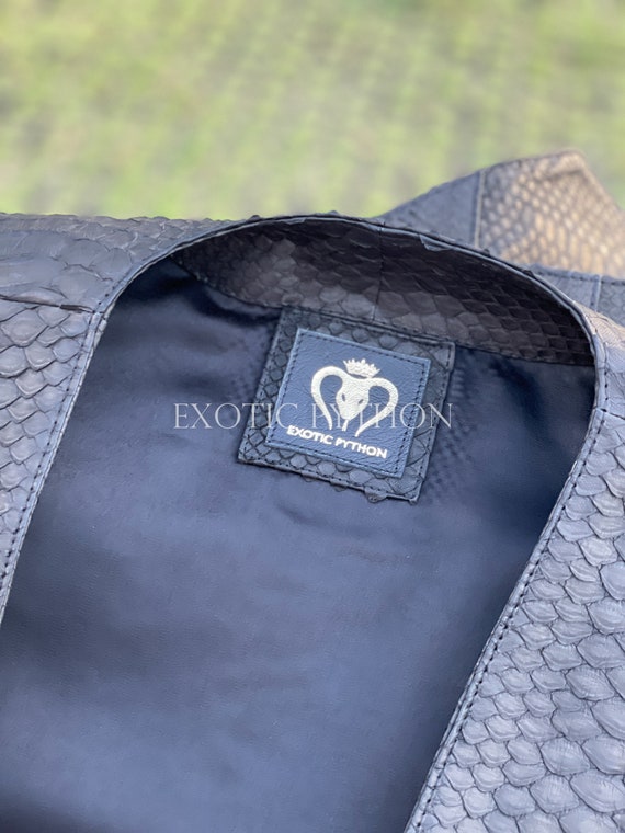 Snakeskin leather shop vest