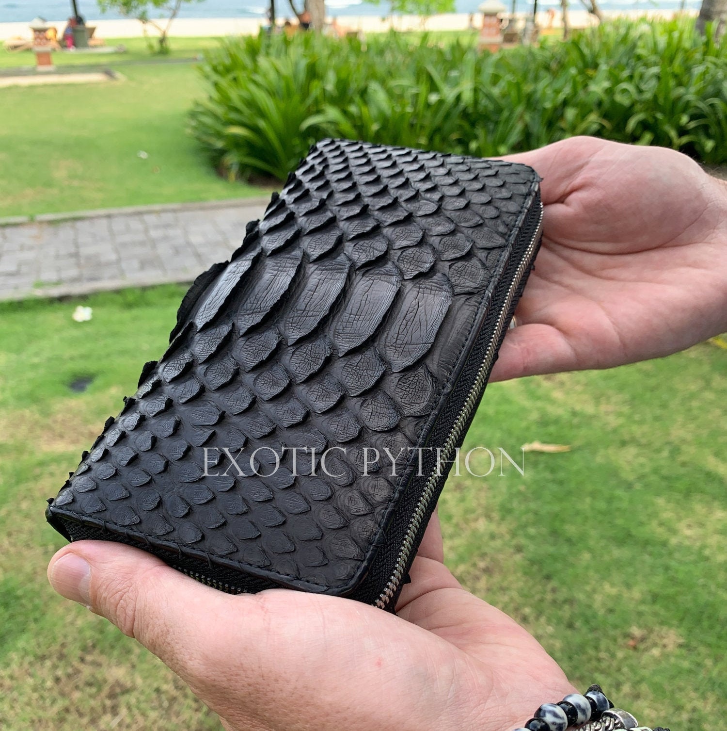 Handmade Cool Mens Snake Skin Small Wallet Slim billfold Wallets Black –  imessengerbags