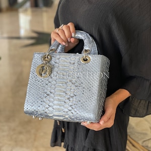 Snake skin purse - Python leather purse - Python bag - Snake skin bag - Top handle bag - Python leather bag