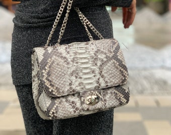 Genuine Python Skin Classy Woman Bag Designer Leather Bag - Etsy