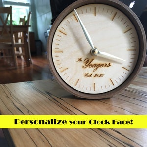 Customizable Small Wooden Clock | Table Wooden Clock | Mini Wooden ...