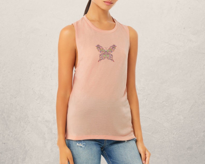 Butterfly Tank Top Workout Clothes for Women